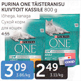 Allahindlus - PURINA ONE TÄISTERANISU KUIVTOIT KASSILE 800 G