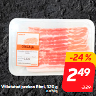 Скидка - Нарезанный бекон Rimi, 320 г