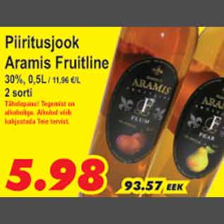 Allahindlus - Piiritusjook Fruitline Aramis Fruitline