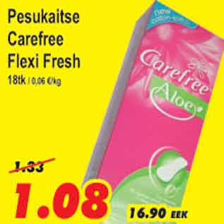 Allahindlus - Pesukaitse Carefree Flexi Fresh