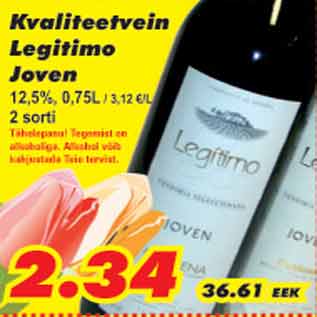 Allahindlus - Kvaliteetvein Legitimo Joven