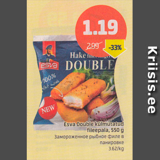 Allahindlus - Esva Double külmutatud fileepala, 550 g