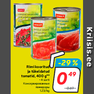 Скидка - Консервированные помидоры