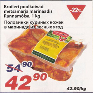 Скидка - Половинки куриных ножек в маринаде из лесных ягод