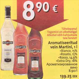 Allahindlus - Aromatiseeritud vein Martini