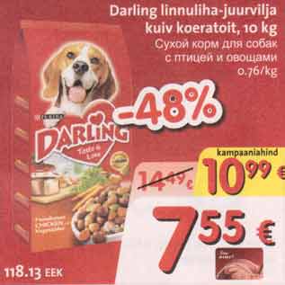 Allahindlus - Darling linnuliha-juurvilja kuiv koeratoit