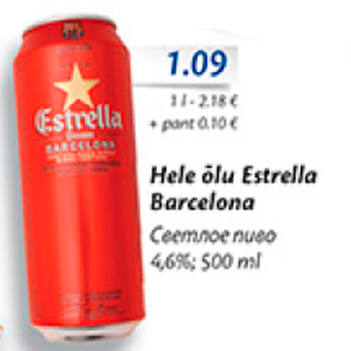 Allahindlus - Hele õlu Estrella Barcelona