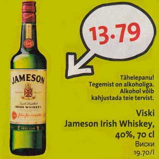 Allahindlus - Viski Jameson Irish Whiskey