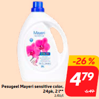 Allahindlus - Pesugeel Mayeri sensitive color, 24pk, 2 l**