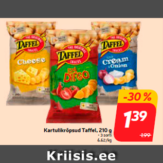 Скидка - Картофельные чипсы Taffel, 210 г