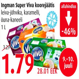 Allahindlus - Ingman Super Viva koorejäätis