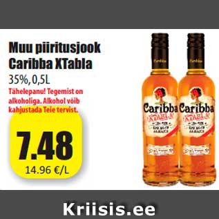Скидка - Другой алкогольный напиток Caribba XTabla