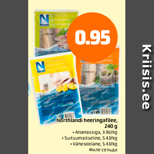 Allahindlus - Northlandi heeringafilee, 240 g