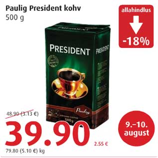 Allahindlus - Paulig President kohv