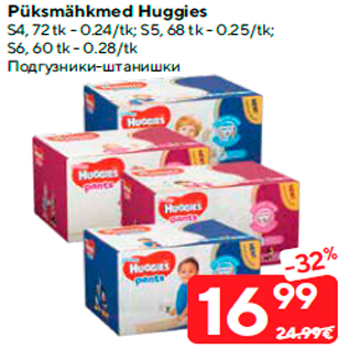 Allahindlus - Püksmähkmed Huggies