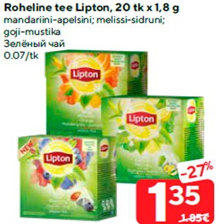 Allahindlus - Roheline tee Lipton, 20 tk x 1,8 g