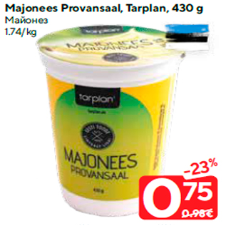 Allahindlus - Majonees Provansaal, Tarplan, 430 g