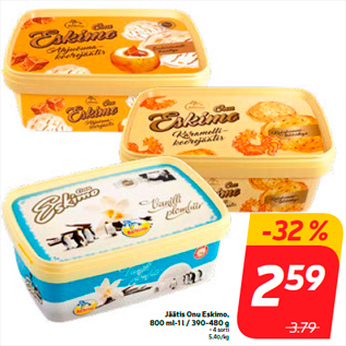 Allahindlus - Jäätis Onu Eskimo, 800 ml-1 l / 390-480 g