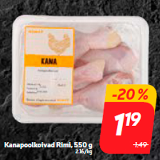 Allahindlus - Kanapoolkoivad Rimi, 550 g