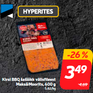 Allahindlus - Kirsi BBQ šašlõkk välisfileest Maks&Moorits, 600 g