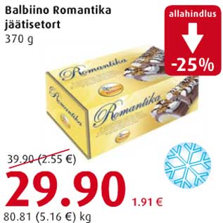 Allahindlus - Balbiino Romantika jäätisetort