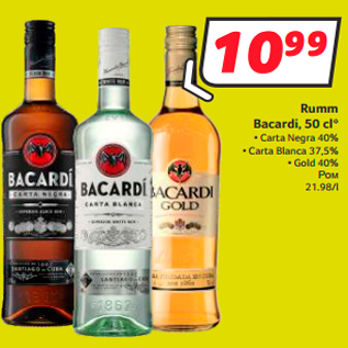 Allahindlus - Rumm Bacardi, 50 cl* *valik on kaupluste lõikes erinev