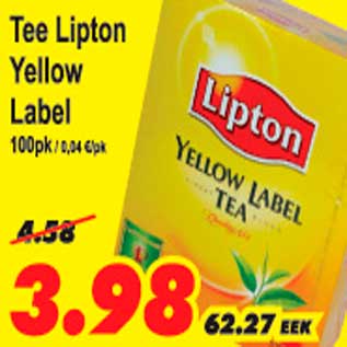 Allahindlus - Tee Lipton Yellow Label