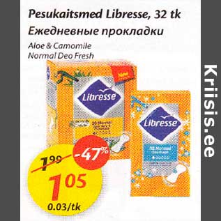 Allahindlus - Pesukaitsmed Libresse, 32 tk