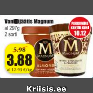 Allahindlus - Vanillijäätis Magnum