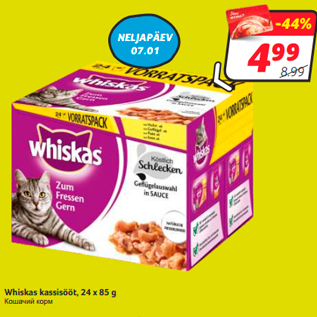 Allahindlus - Whiskas kassisööt, 24 x 85 g