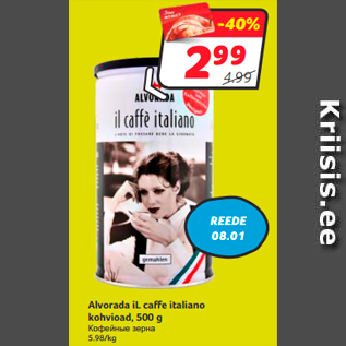 Allahindlus - Alvorada iL caffe italiano kohvioad, 500 g