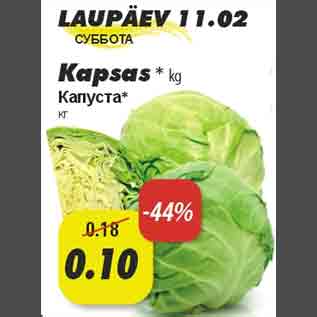 Скидка - Капуста
