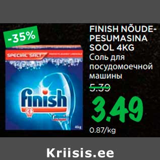 Allahindlus - FINISH NÕUDEPESUMASINA SOOL 4KG