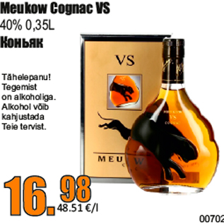 Allahindlus - Meukow Cognac VS