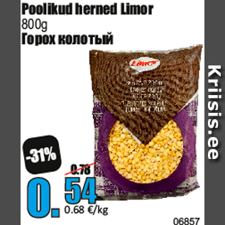 Allahindlus - Poolikud herned Limor 800g