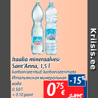 Allahindlus - Itaalia mineraalvesi Sant’Anna, 1,5 l