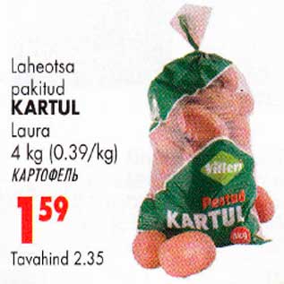 Allahindlus - Kartul Laura 4kg