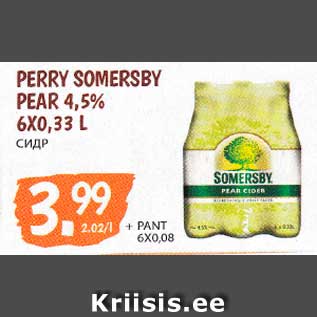 Allahindlus - PERRY SOMERSBY PEAR 4,5% 6X0,33 L