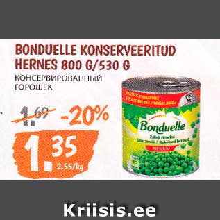 Allahindlus - BONDUELLE KONSERVEERITUD HERNES 800 G/530 G