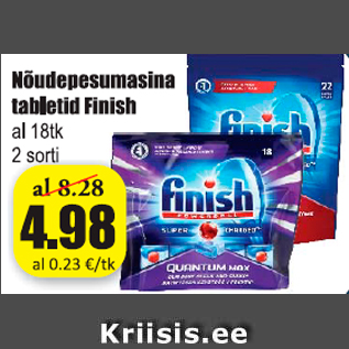 Allahindlus - Nõudepesumasina tabletid Finish