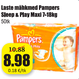 Скидка - Детские подгузники Pampers Sleep & Play Maxi 7-18 кг, 50 шт