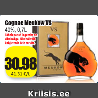 Allahindlus - Cognac Meukow VS
