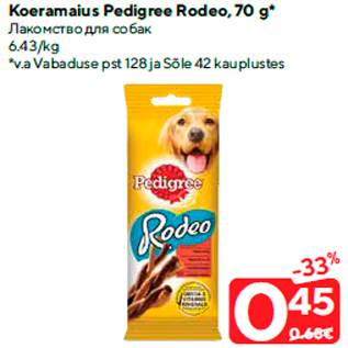 Allahindlus - Koeramaius Pedigree Rodeo, 70 g*
