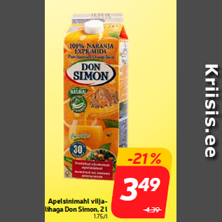 Скидка - Апельсиновый сок с мякотью Don Simon, 2 л