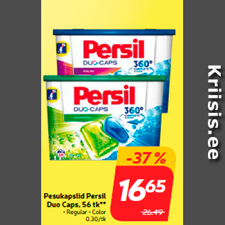 Allahindlus - Pesukapslid Persil Duo Caps, 56 tk**