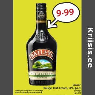 Allahindlus - Liköör Baileys Irish Cream, 17%, 50 cl