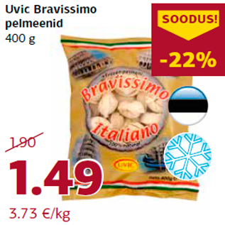 Allahindlus - Uvic Bravissimo pelmeenid 400 g