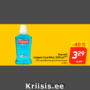 Allahindlus - Suuvesi Colgate Cool Mint, 500 ml***