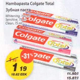 Allahindlus - Hambapasta Colgate Total