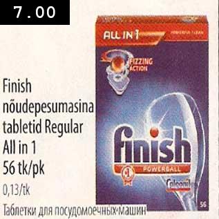 Allahindlus - Finish nõudepesumasina tabletid Regular All in 1
